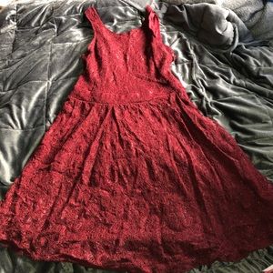 Red Forever21 lace cocktail dress